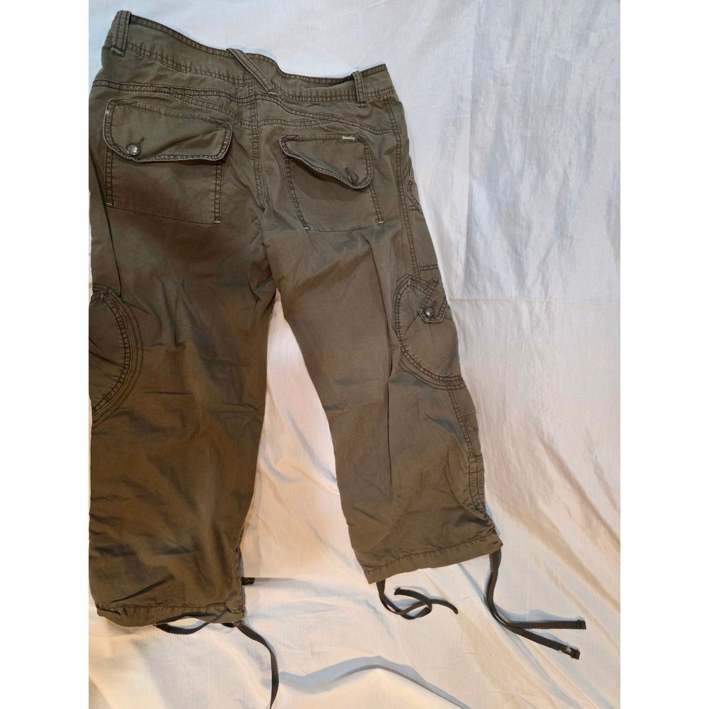 Unionbay Cargo Capri Pants Olive Green Utility Cropped Drawstring 32x23 Size 9 - Picture 3 of 7